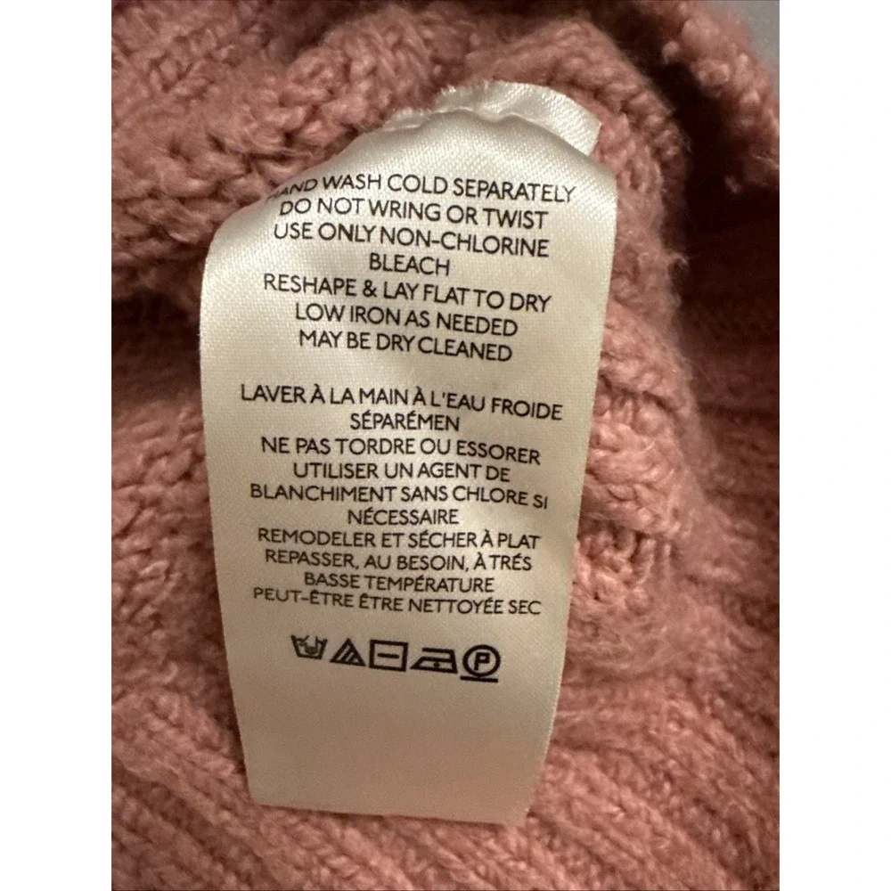 Free People Women's Brookside‎ Sweater Oversized Tunic Pink Size L NWT Reg $128